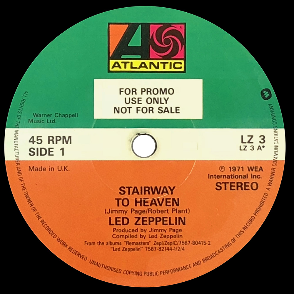 Single <br>United Kingdom (LZ 3) <br>Stairway to Heaven / Whole Lotta Love (Promo)