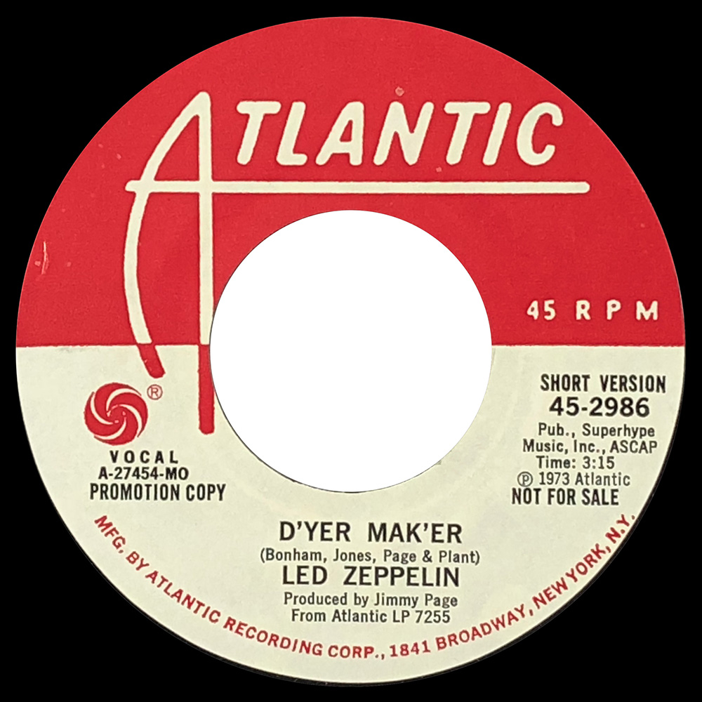 Single <br>USA (45-2986) <br>D'yer Mak'er / D'yer Mak'er (Promo #5) - Image 2