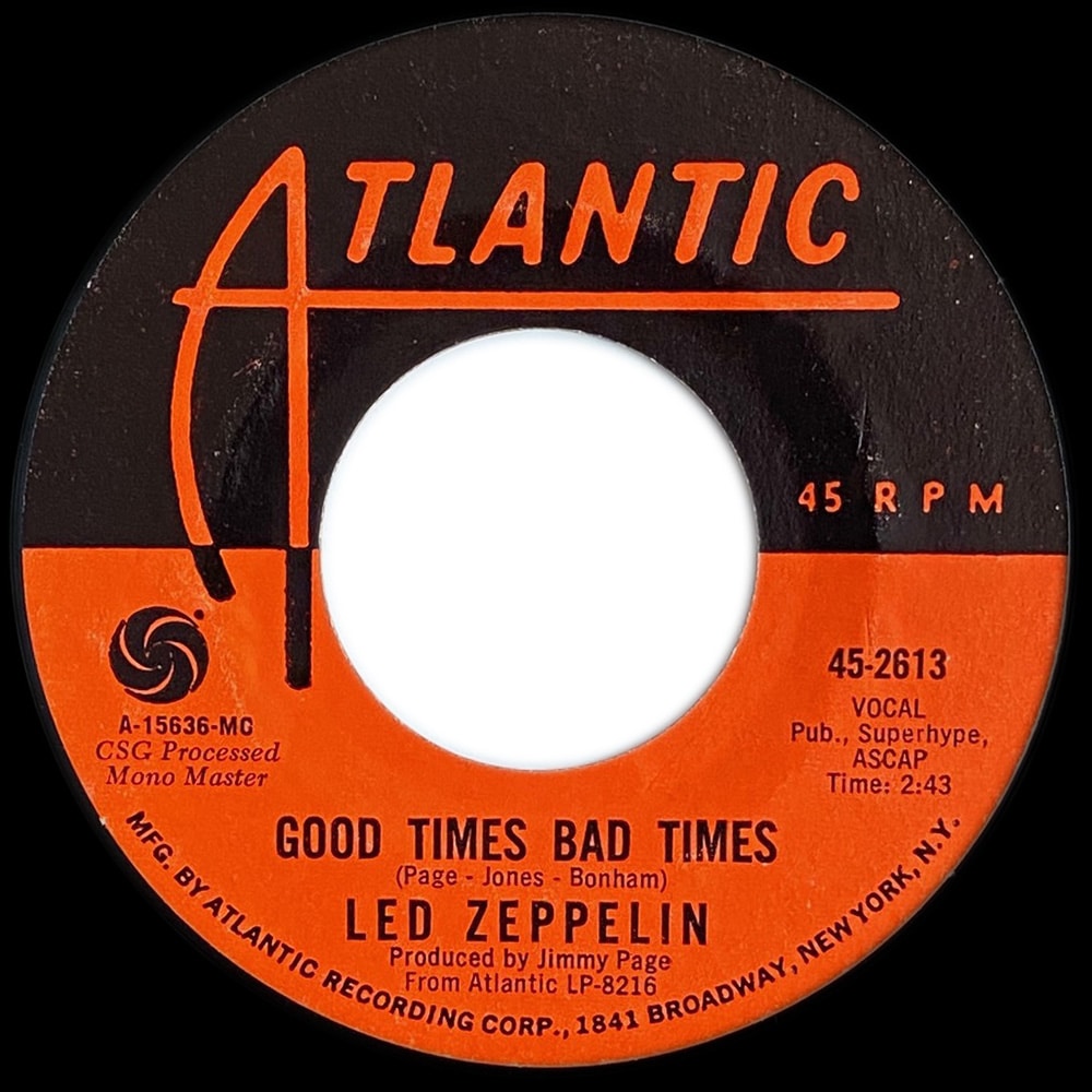 Single <br>USA (45-2613) <br>Good Times Bad Times / Communication Breakdown (#6) - Image 2