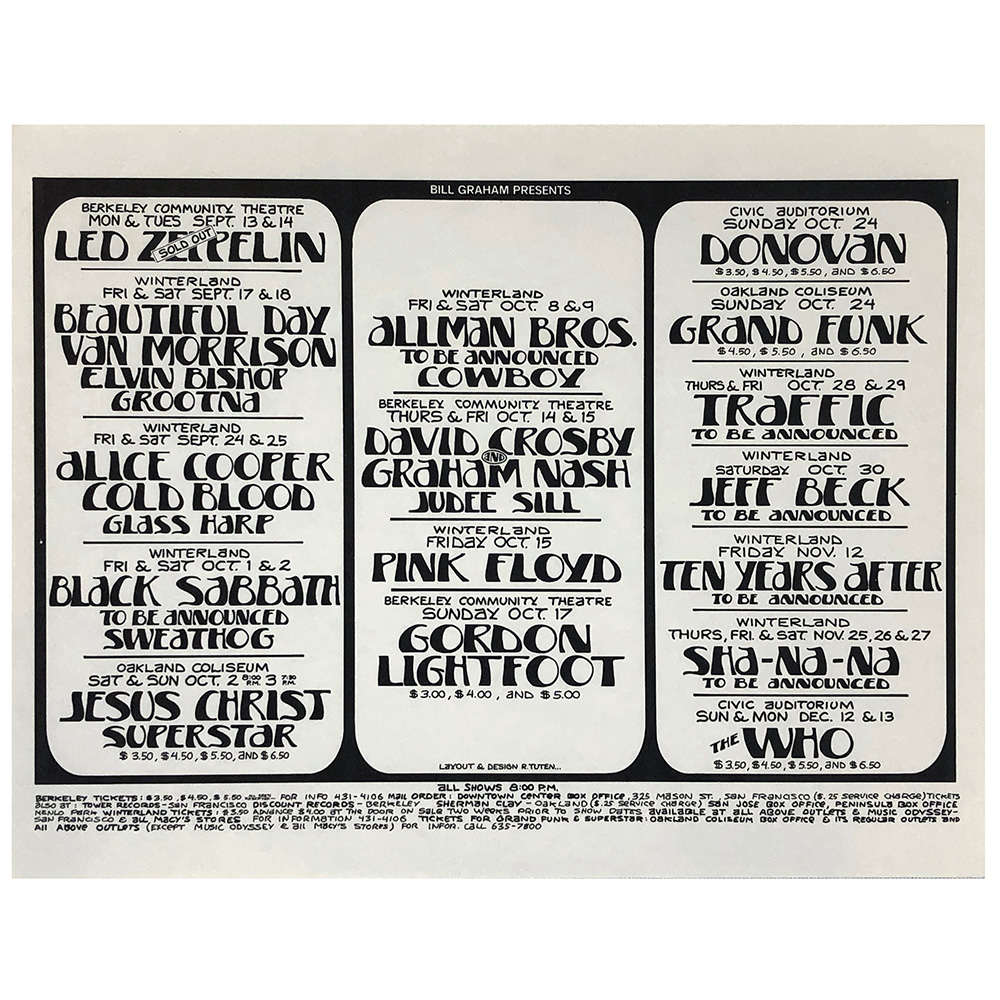 Concert Advertisement <br>1971.09.13 <br>Berkeley, CA (Handbill)