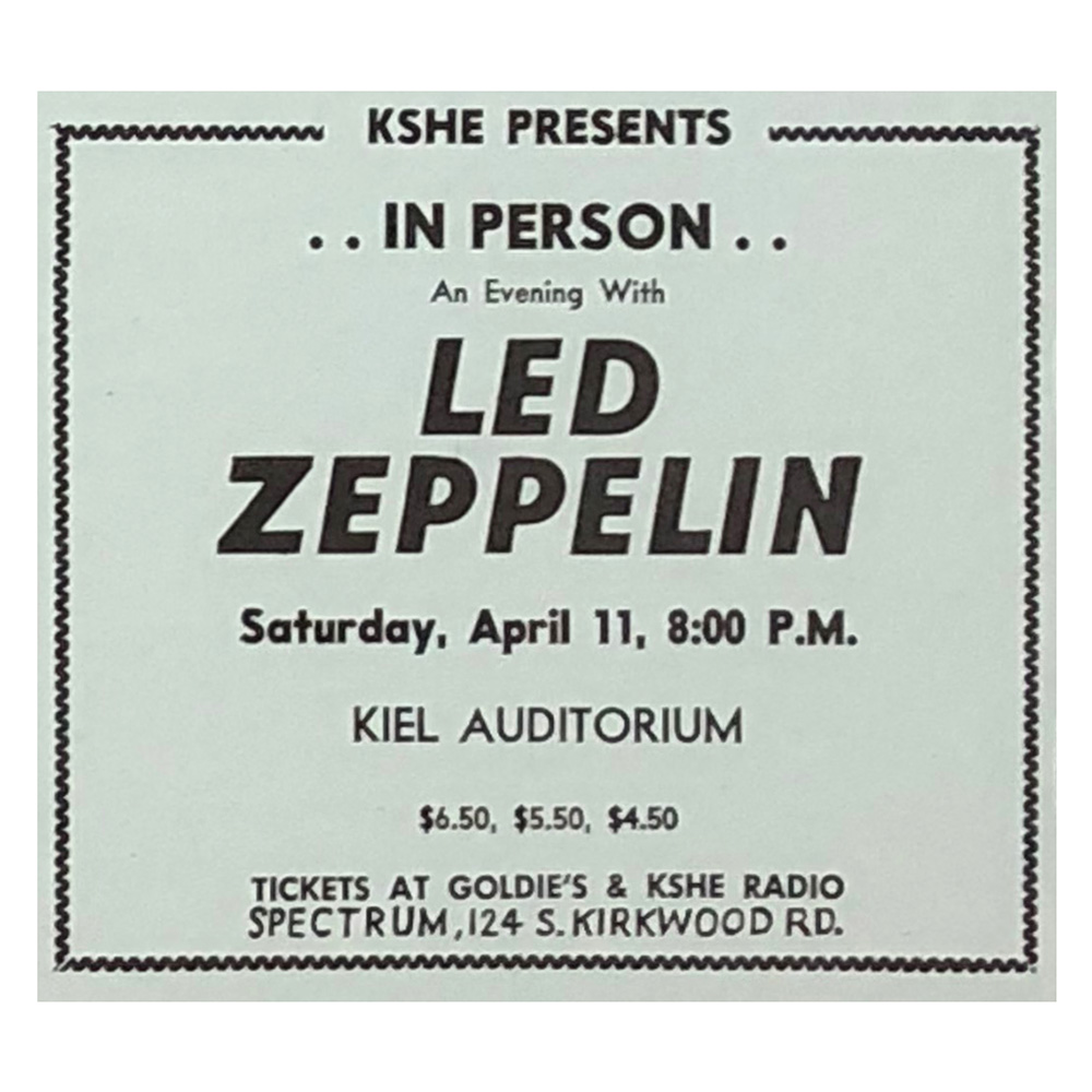 Concert Advertisement <br>1970.04.11 <br>St. Louis, MO (Ad)