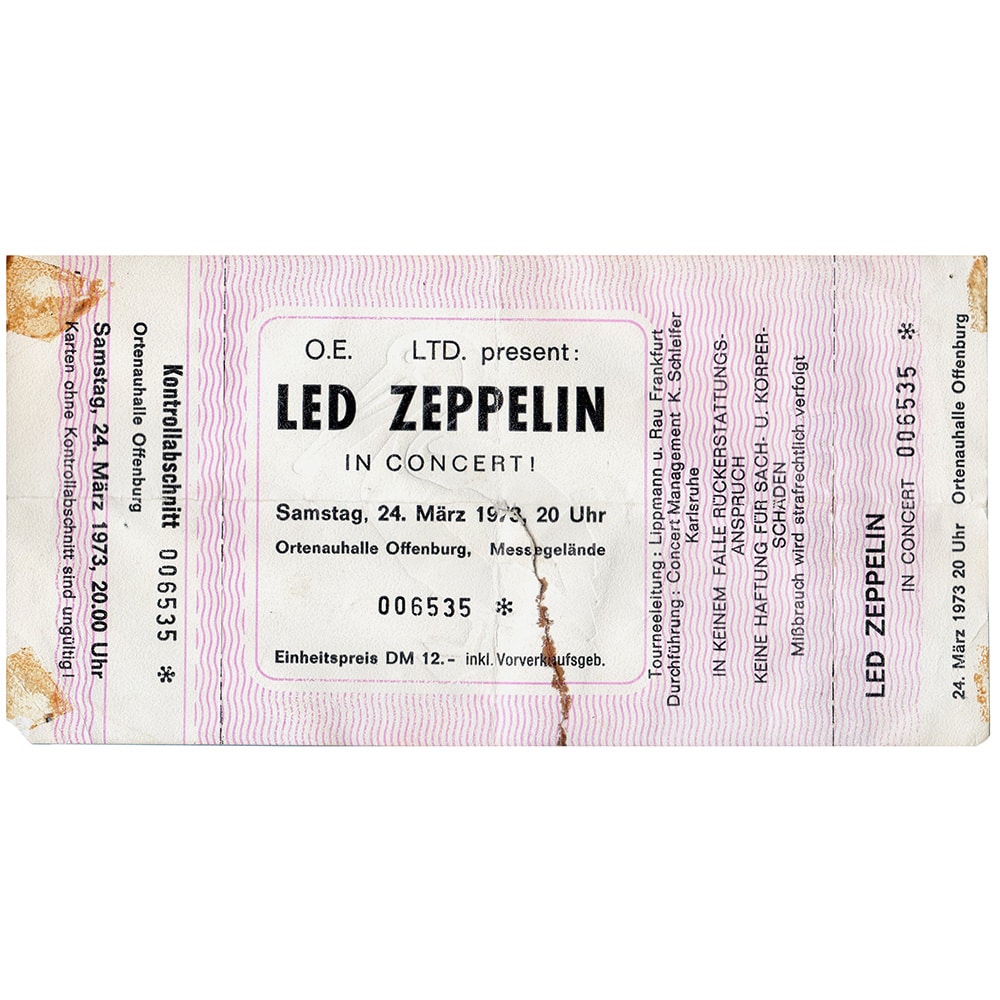 Concert Ticket <br>1973.03.24 <br>Offenburg, DE