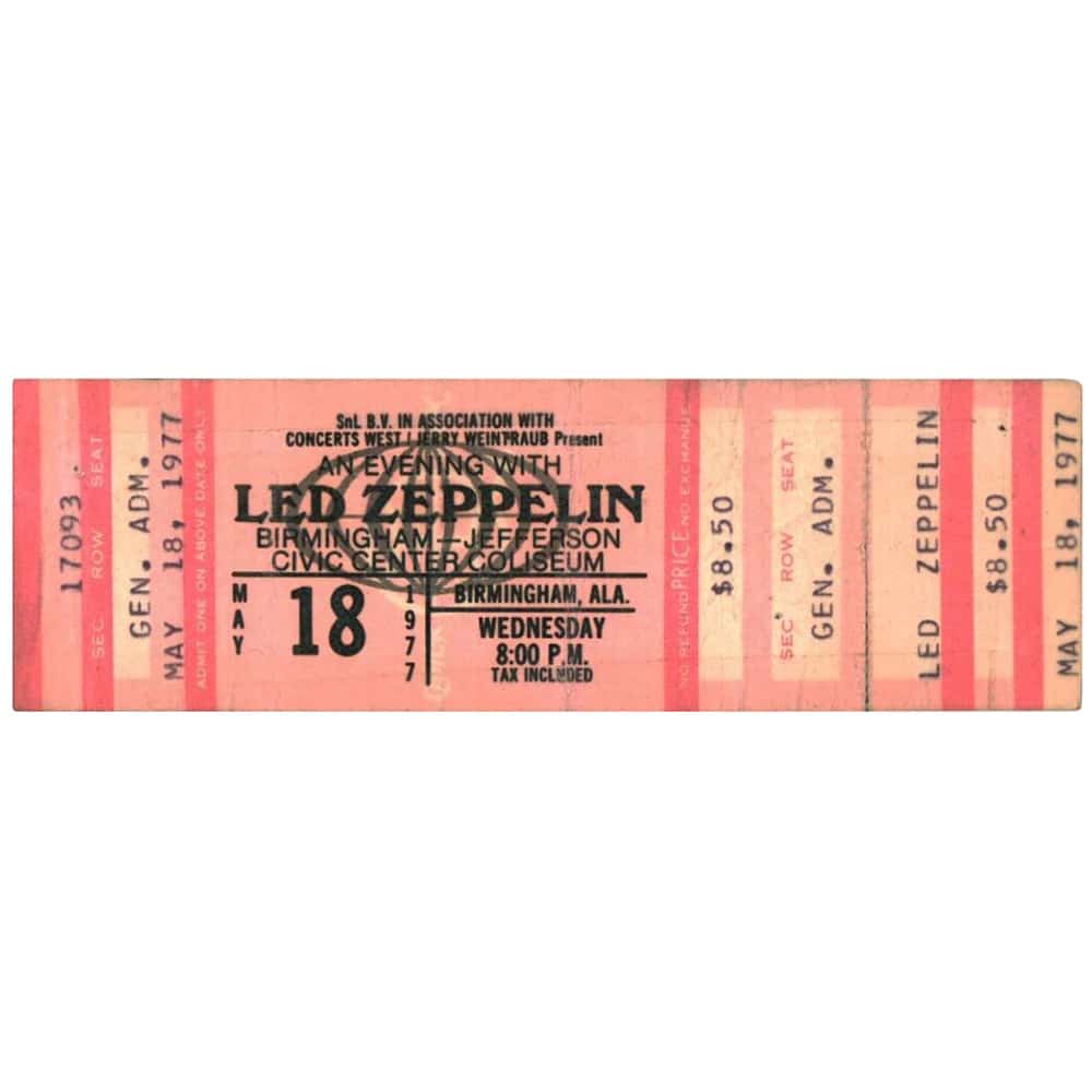 Concert Ticket <br>1977.05.18 <br>Birmingham, AL