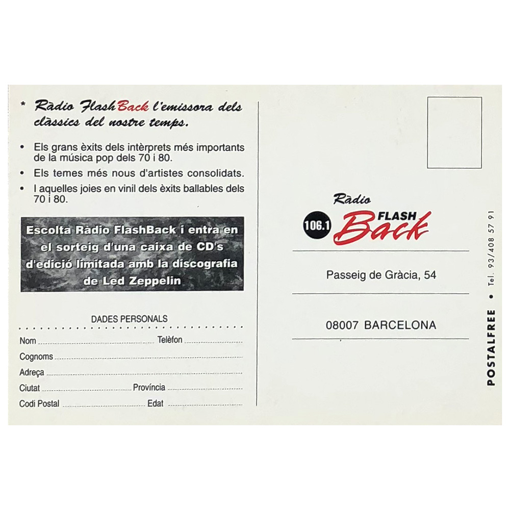BBC Sessions <br>Postcard, Radio Entry Form (Spain) - Image 2