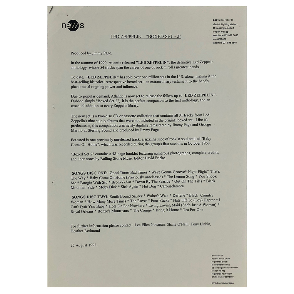 Boxed Set 2 <br>Press Release (UK)