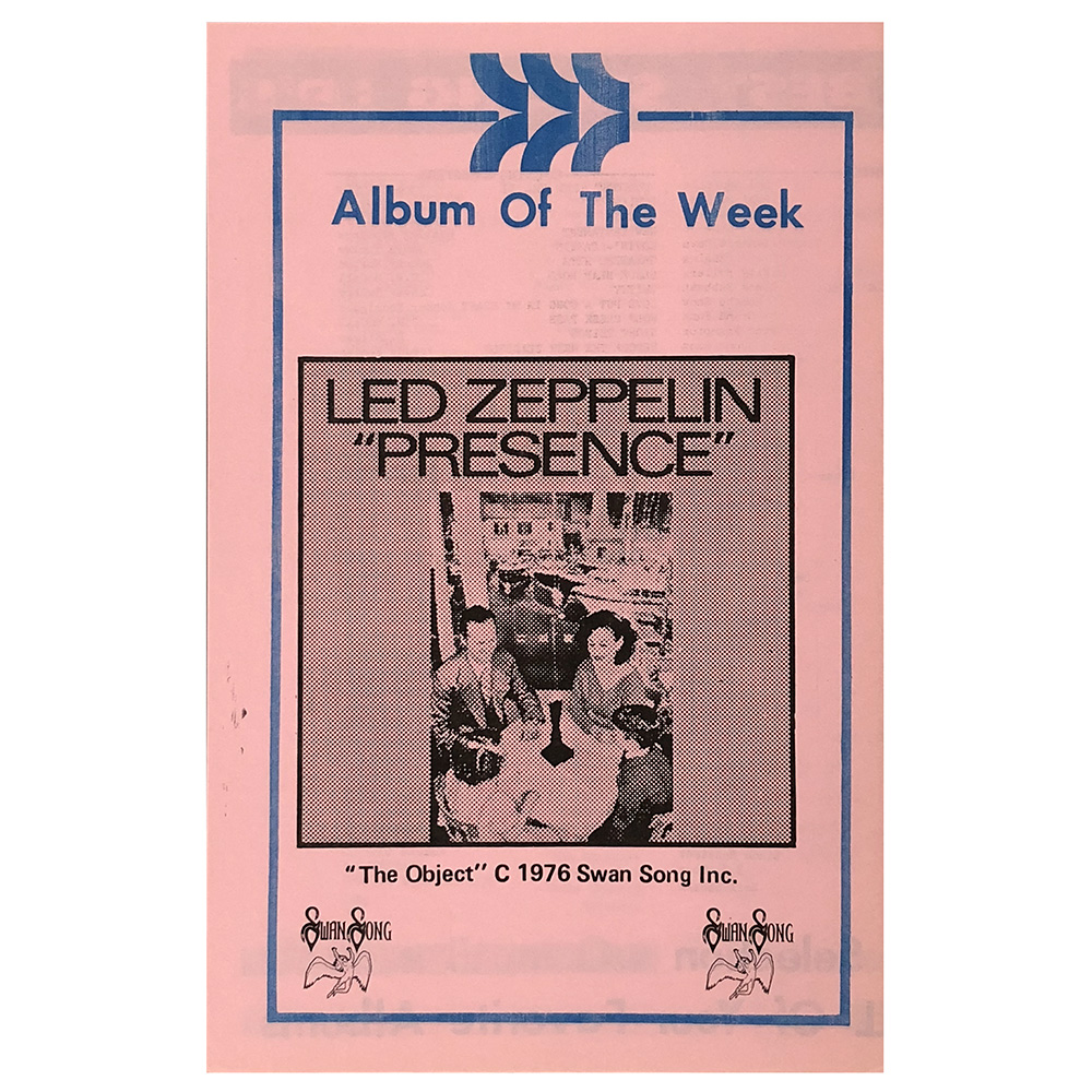 Radio Survey (1976) <br>Daytons Record Shop (Ohio)