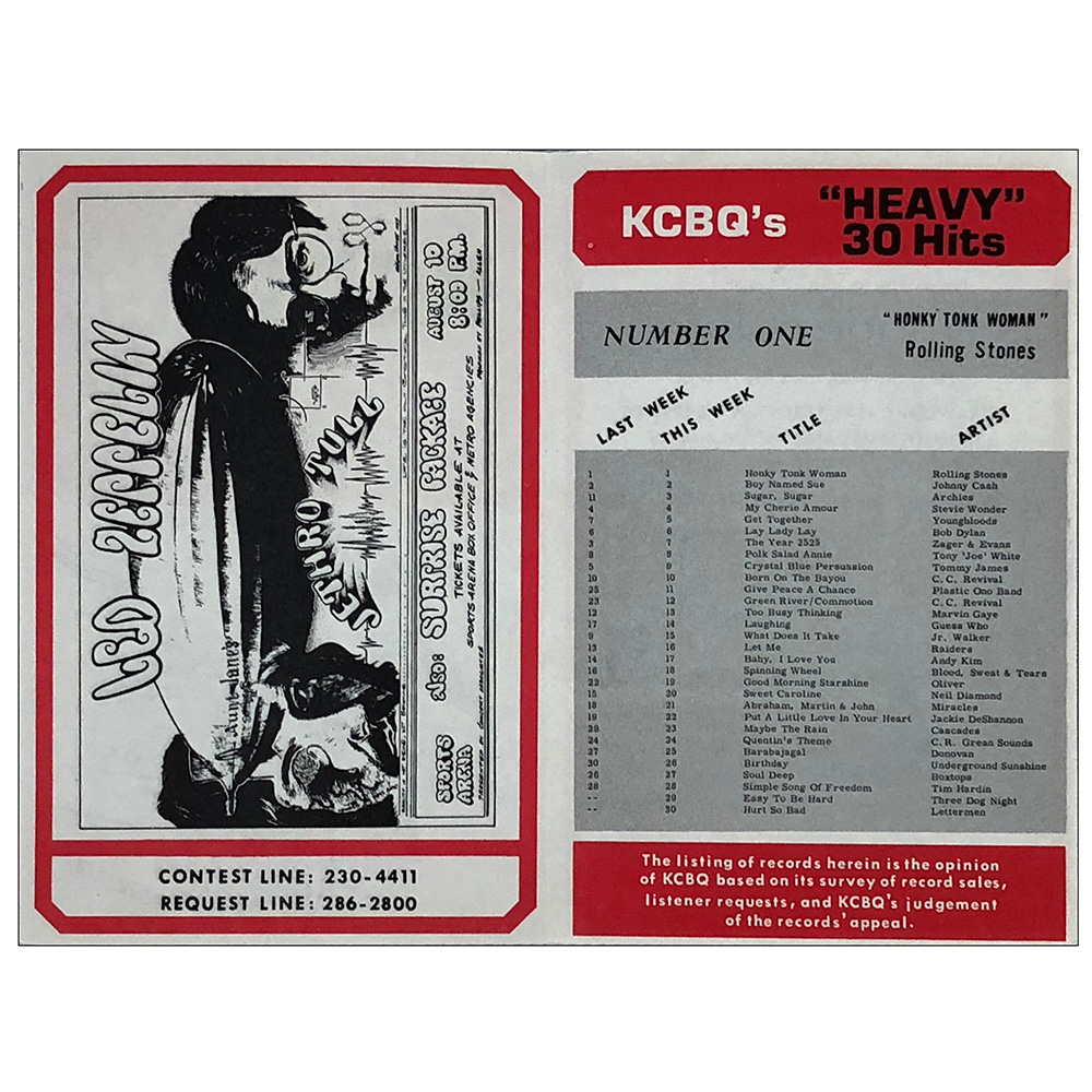 Radio Survey (1969) <br>KCBQ, San Diego (USA)