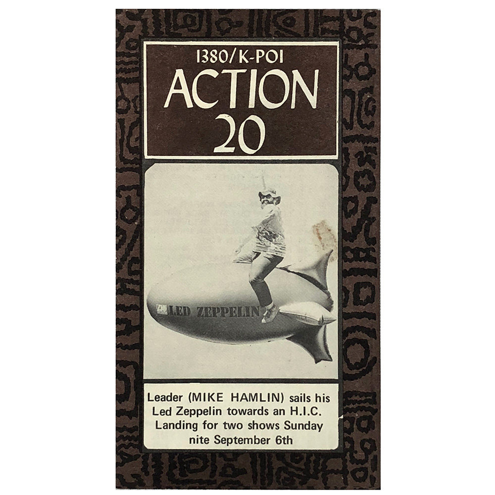 Concert Advertisement <br>1970.09.06 <br>Honolulu, HI (Ad)