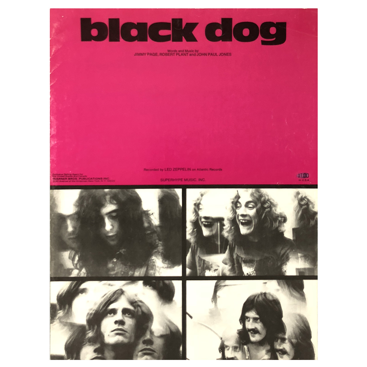 Sheet Music <br>Black Dog (USA)