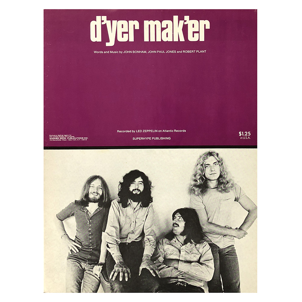 Sheet Music <br>D'yer Mak'er (USA)