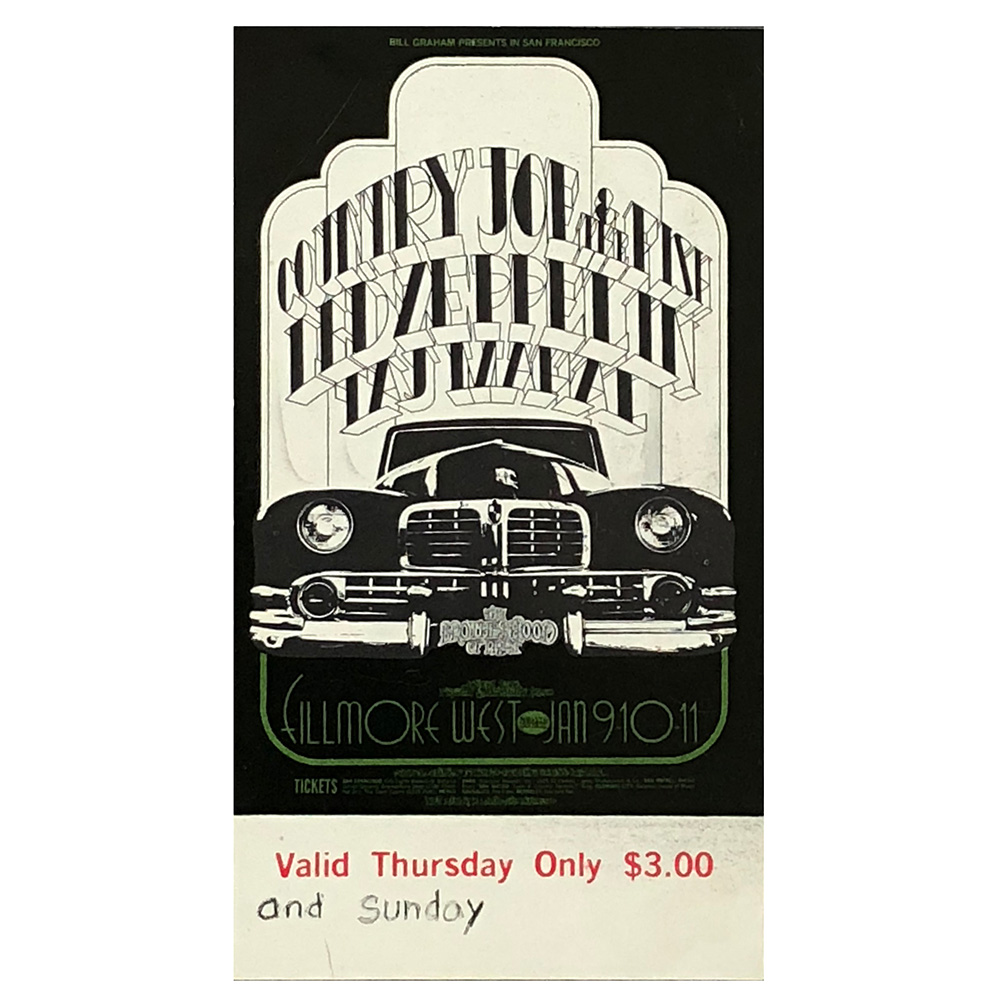 Concert Ticket <br>1969.01.09 <br>San Francisco, CA
