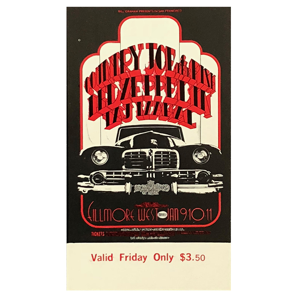 Concert Ticket <br>1969.01.10 <br>San Francisco, CA