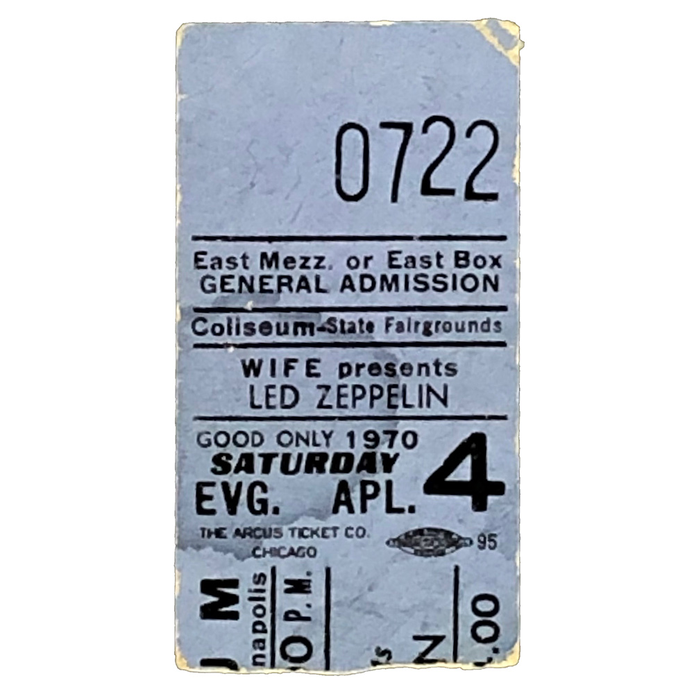 Concert Ticket <br>1970.04.04 <br>Indianapolis, IN