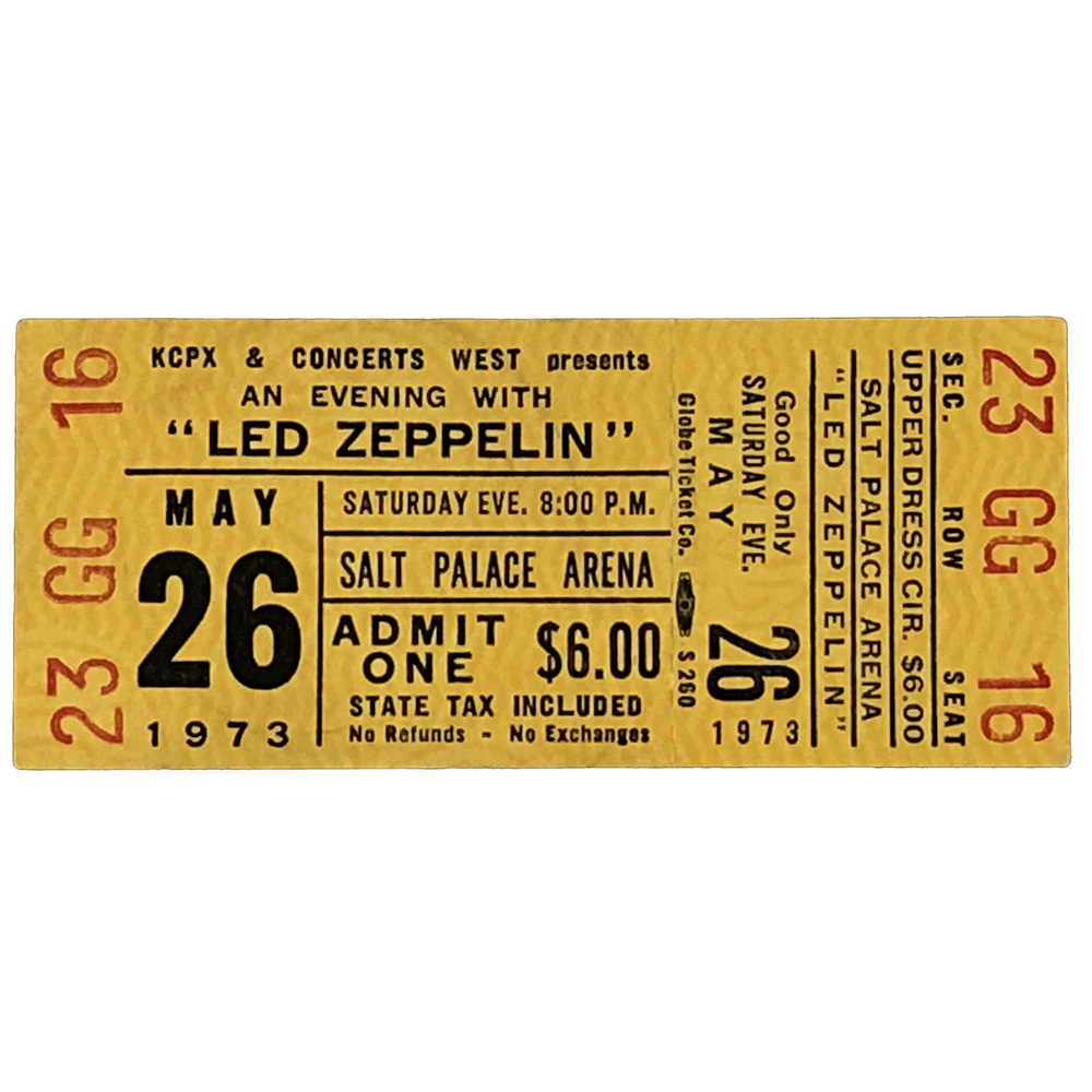 Concert Ticket <br>1973.05.26 <br>Salt Lake City, UT