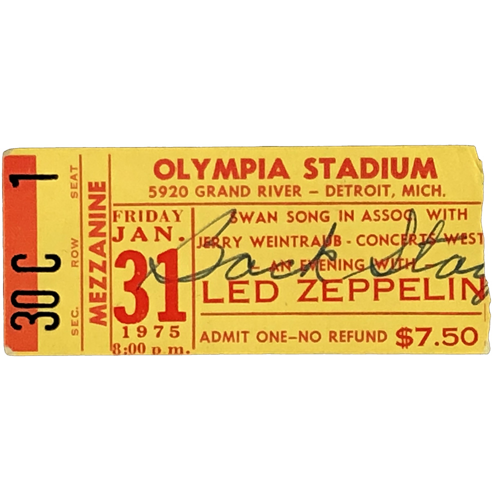 Concert Ticket <br>1975.01.31 <br>Detroit, MI