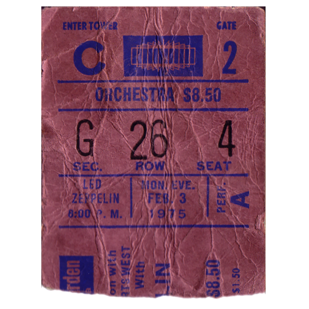 Concert Ticket <br>1975.02.03 <br>New York, NY