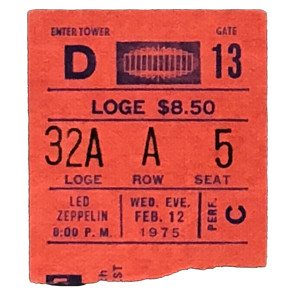 Concert Ticket <br>1975.02.12 <br>New York, NY