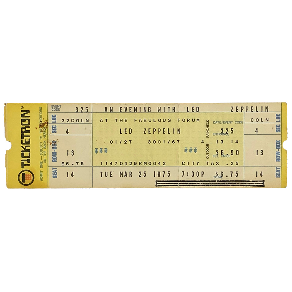Concert Ticket <br>1975.03.25 <br>Los Angeles, CA