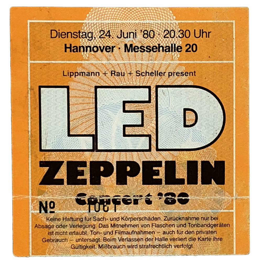 Concert Ticket <br>1980.06.24 <br>Hannover, DE