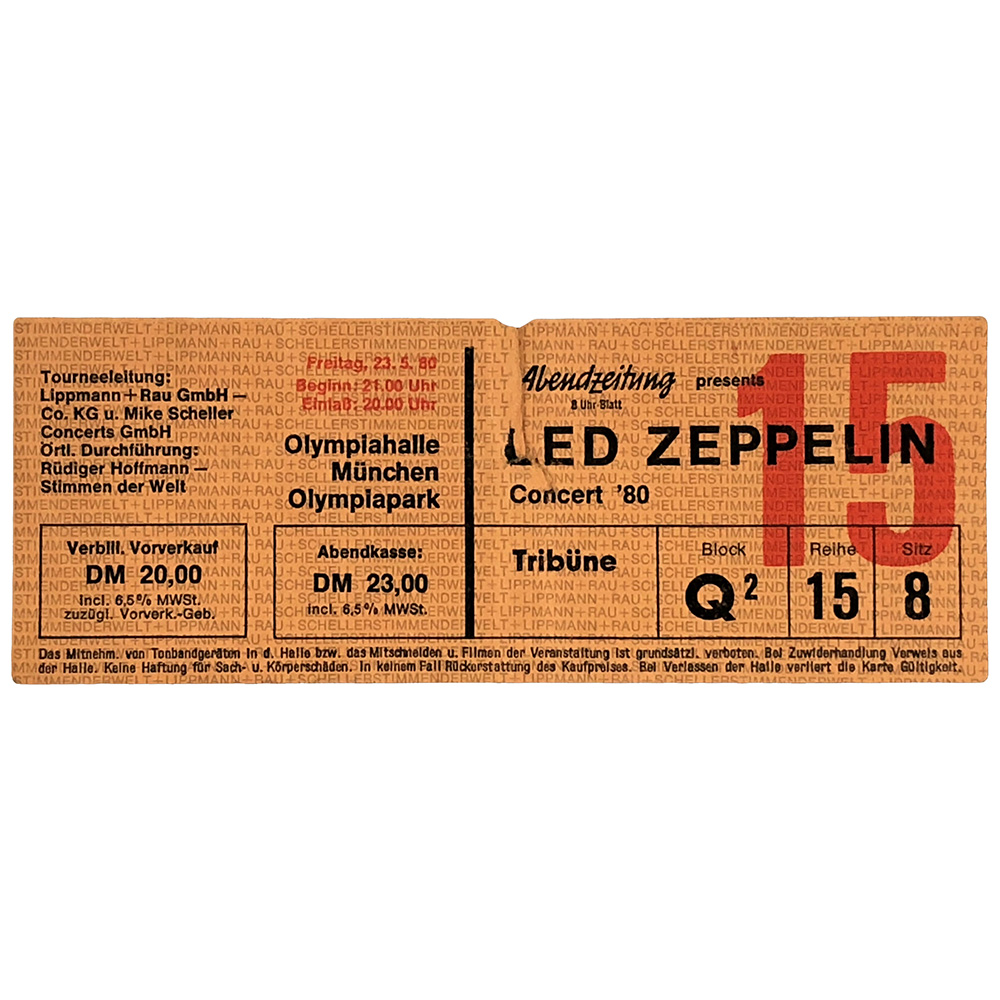 Concert Ticket <br>1980.07.05 <br>Munich, DE
