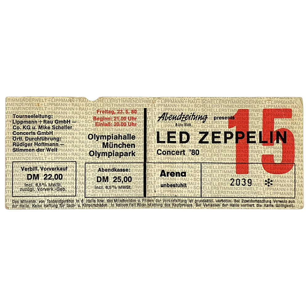 Concert Ticket <br>1980.07.05 <br>Munich, DE