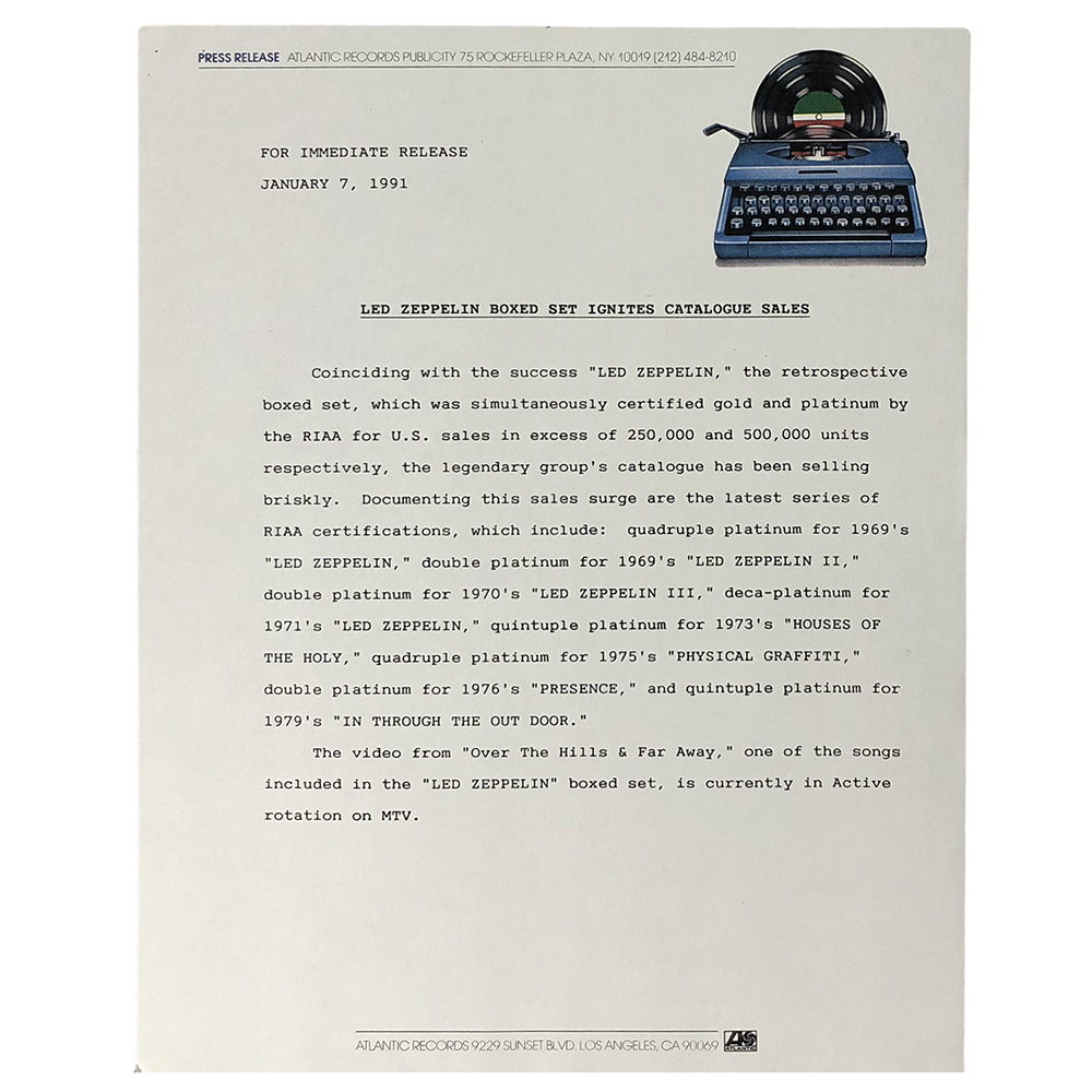 Boxed Set <br>Press Release <br>"Ignites Catalog Sales" (USA)