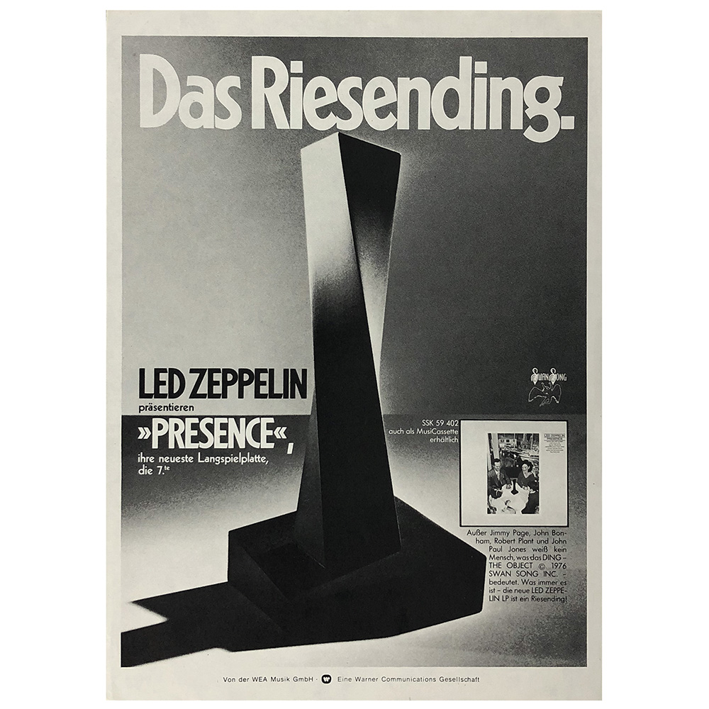Presence (1976) <br>Flyer (Germany)