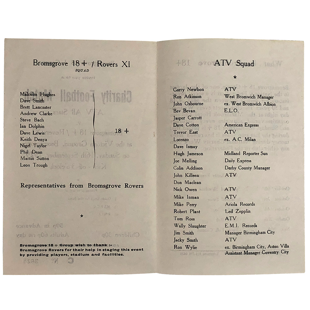 Charity Football Match (1979) <br>Program (UK) - Image 2