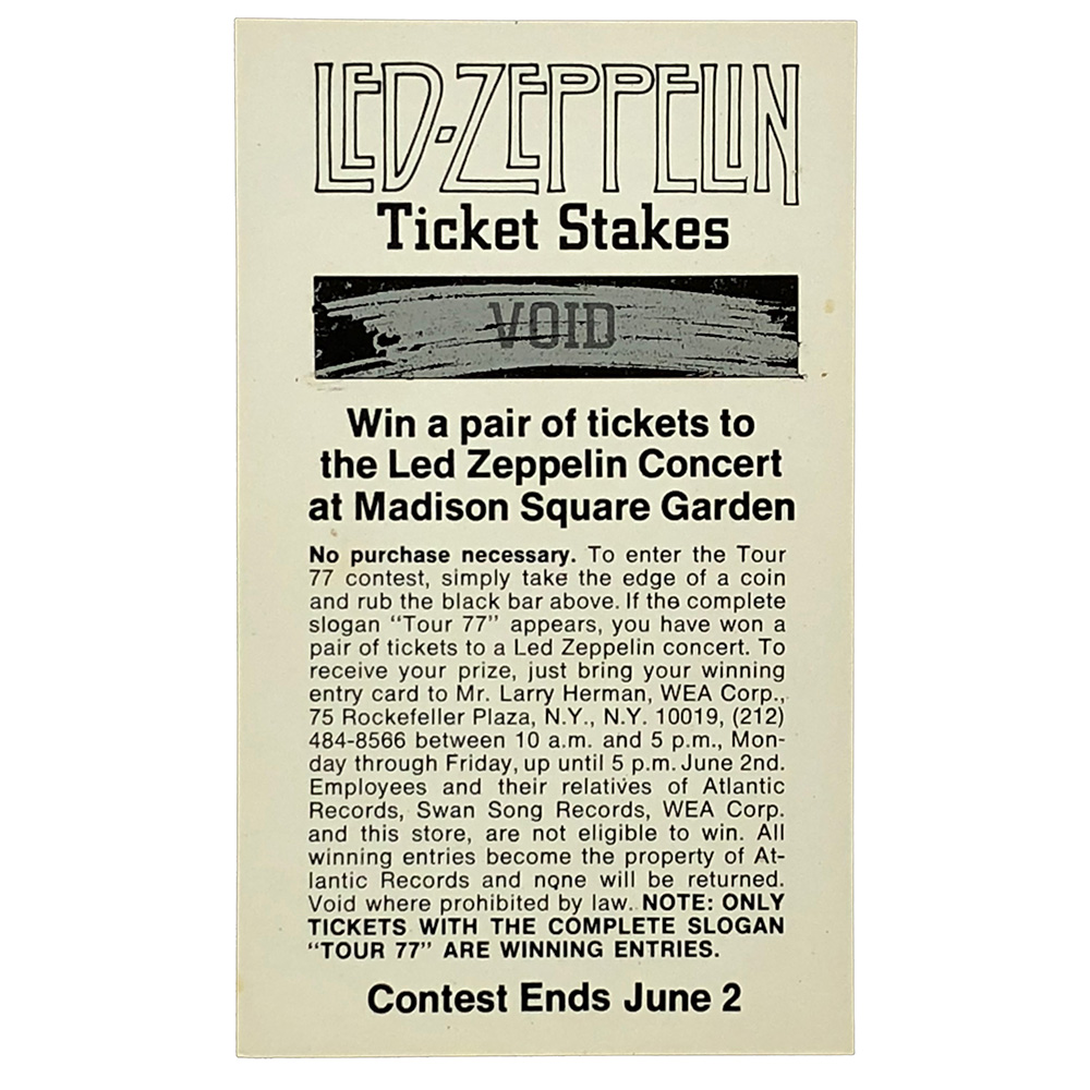 Concert Rarity <br>1977.06 <br>Ticket Sweepstakes, New York, NY - Image 2
