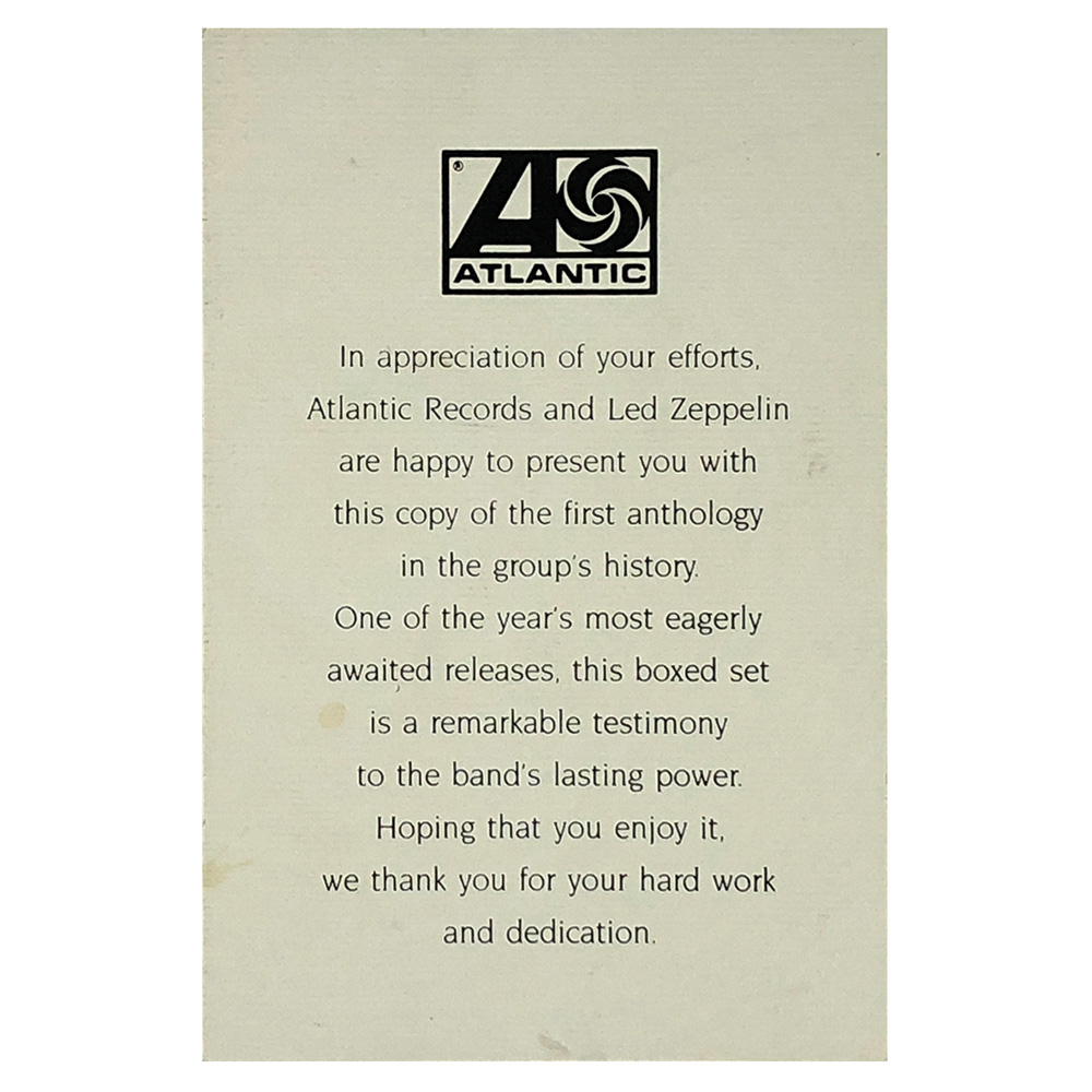 Boxed Set <br>Appreciation Card (USA)