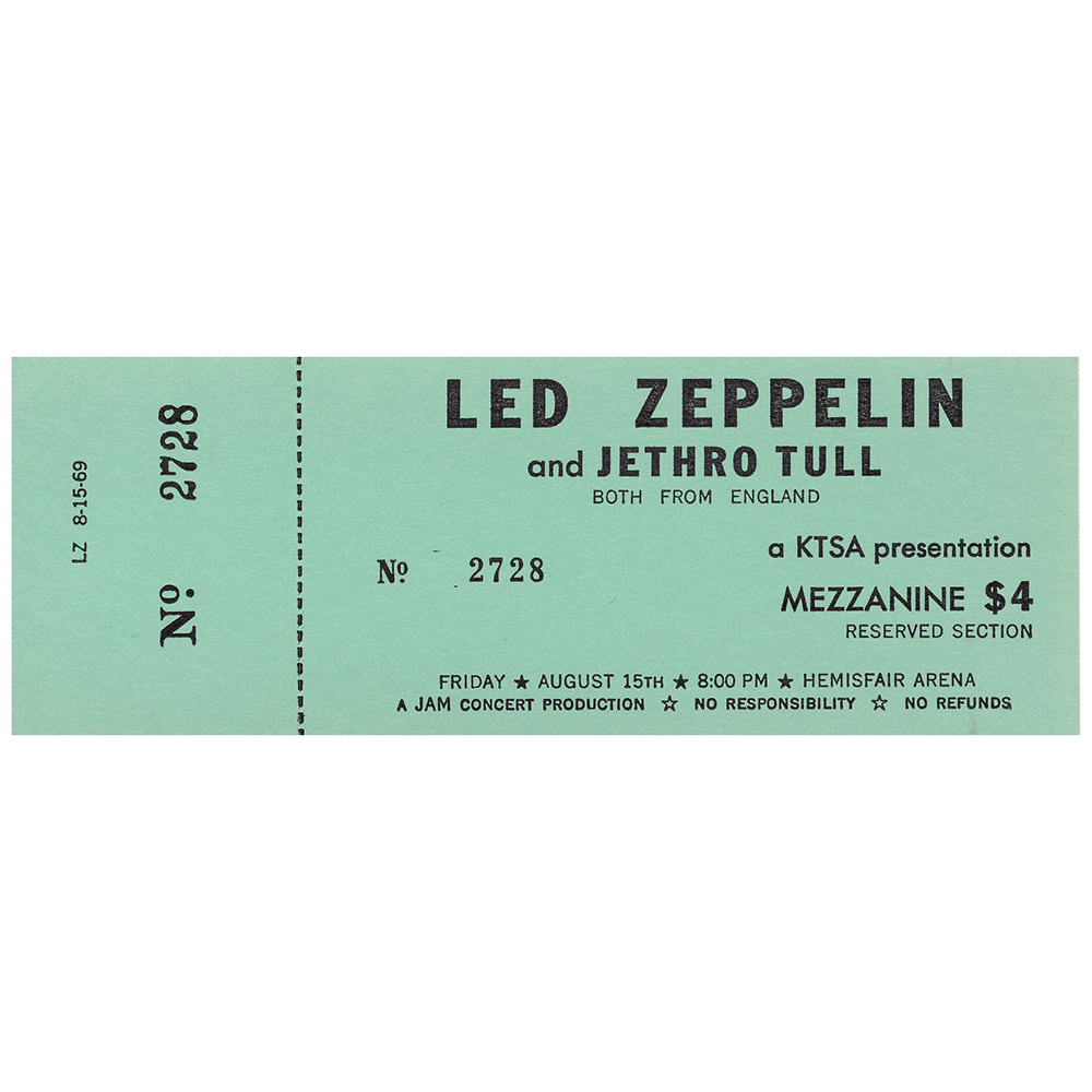 Concert Ticket <br>1969.08.15 <br>San Antonio, TX