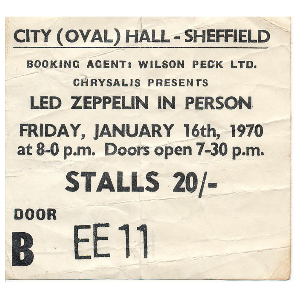Concert Ticket <br>1970.01.16 <br>Sheffield, UK
