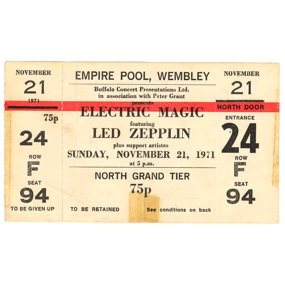Concert Ticket <br>1971.11.21 <br>London, UK
