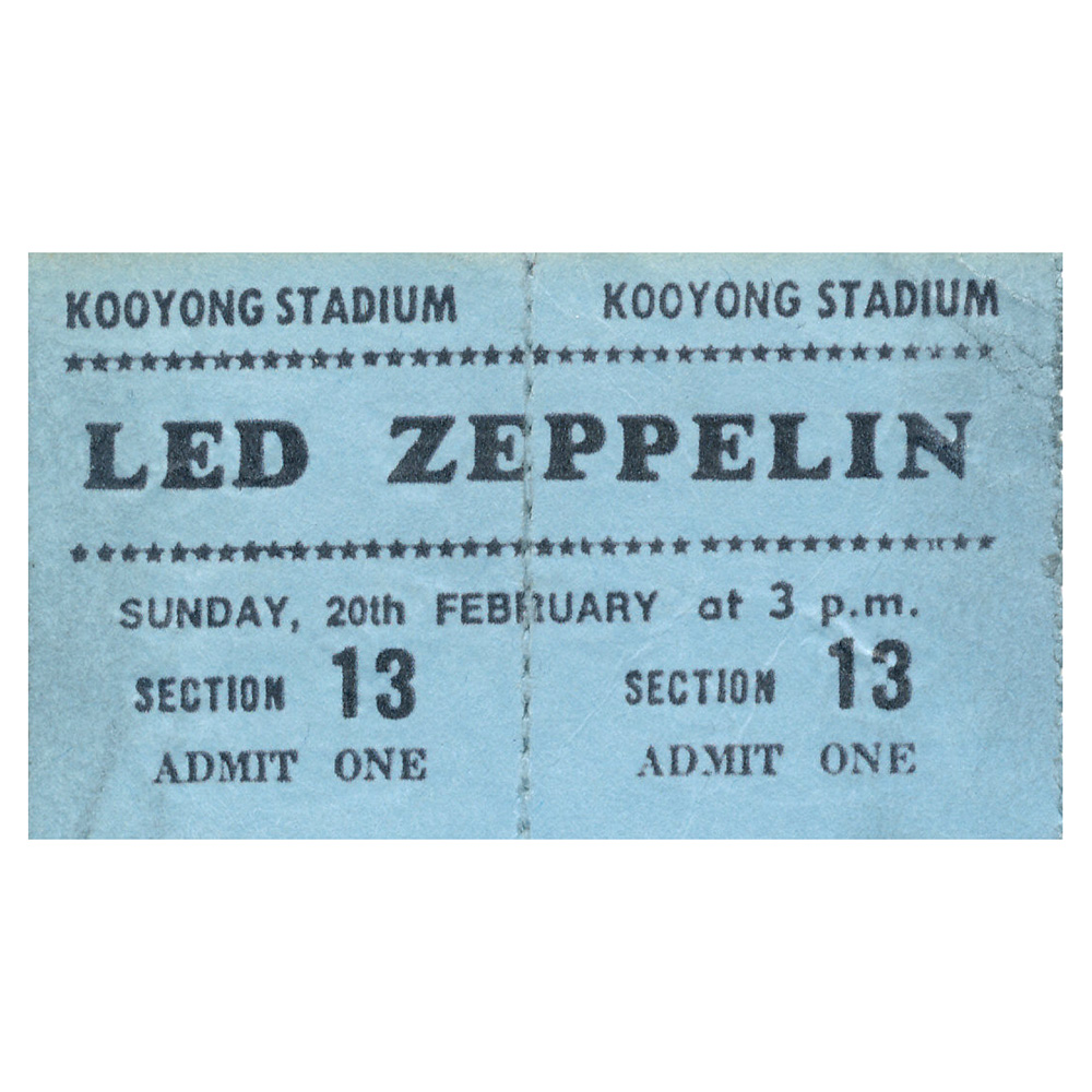 Concert Ticket <br>1972.02.20 <br>Melbourne, AU