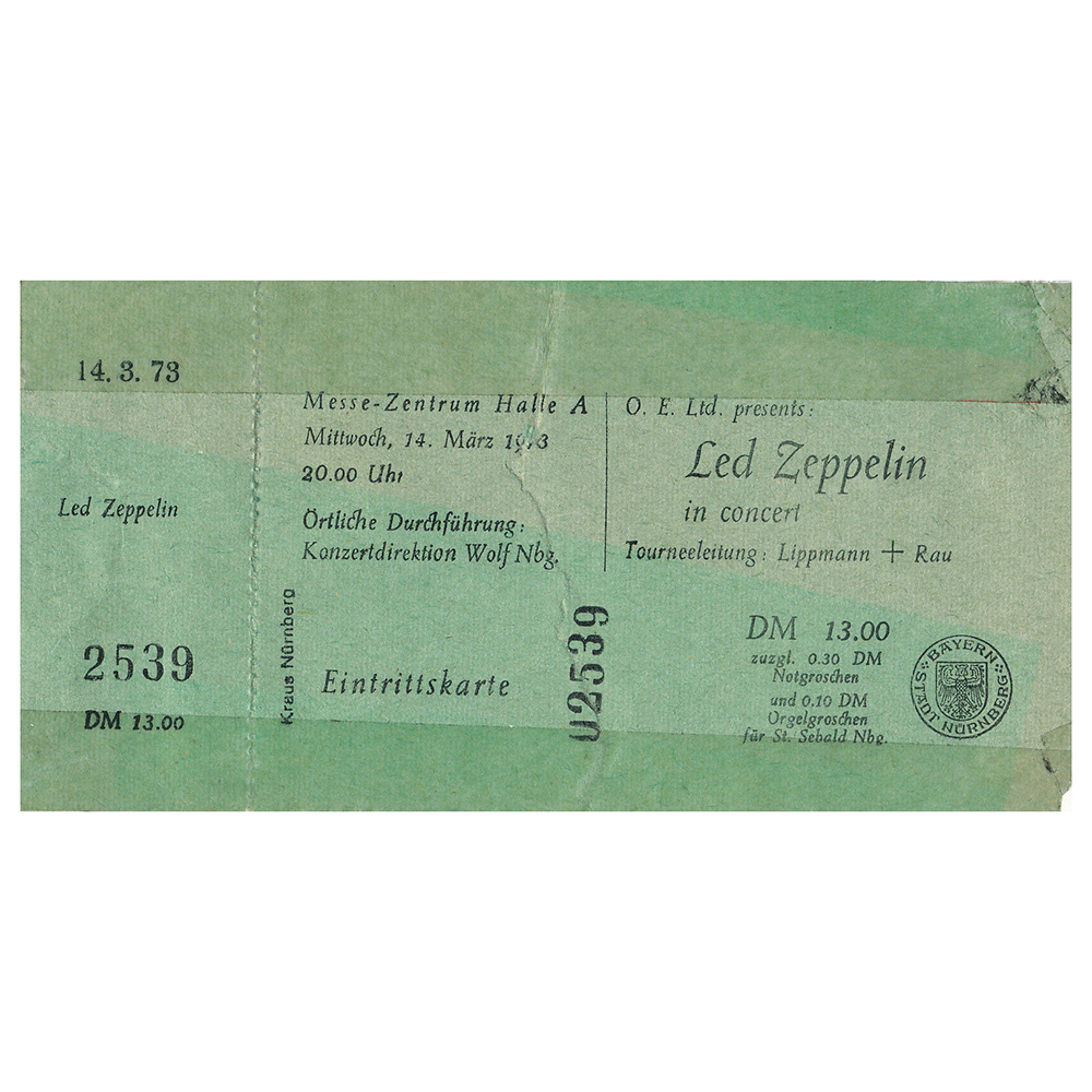 Concert Ticket <br>1973.03.14 <br>Nuremberg, DE