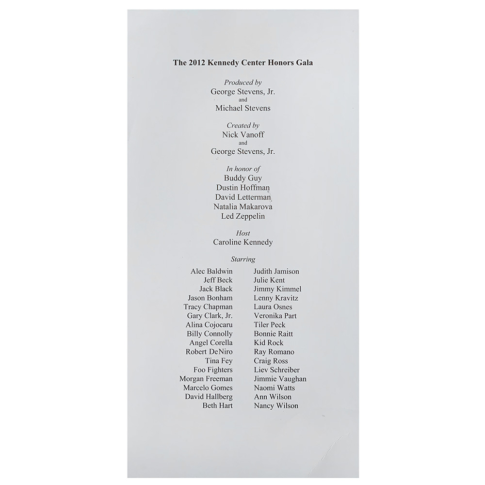 Kennedy Center Honors Gala <br>Playbill (2012)