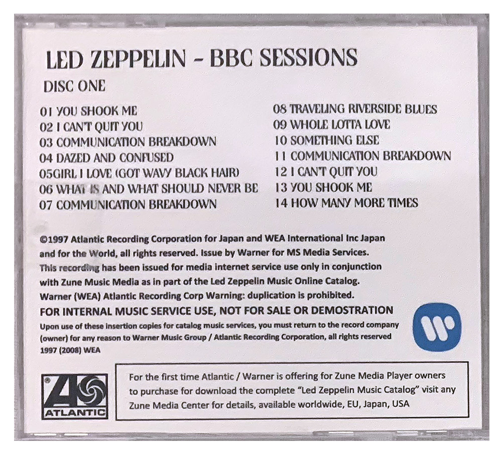 BBC Sessions <br>CD, Zune Online Services (Japan) - Image 5