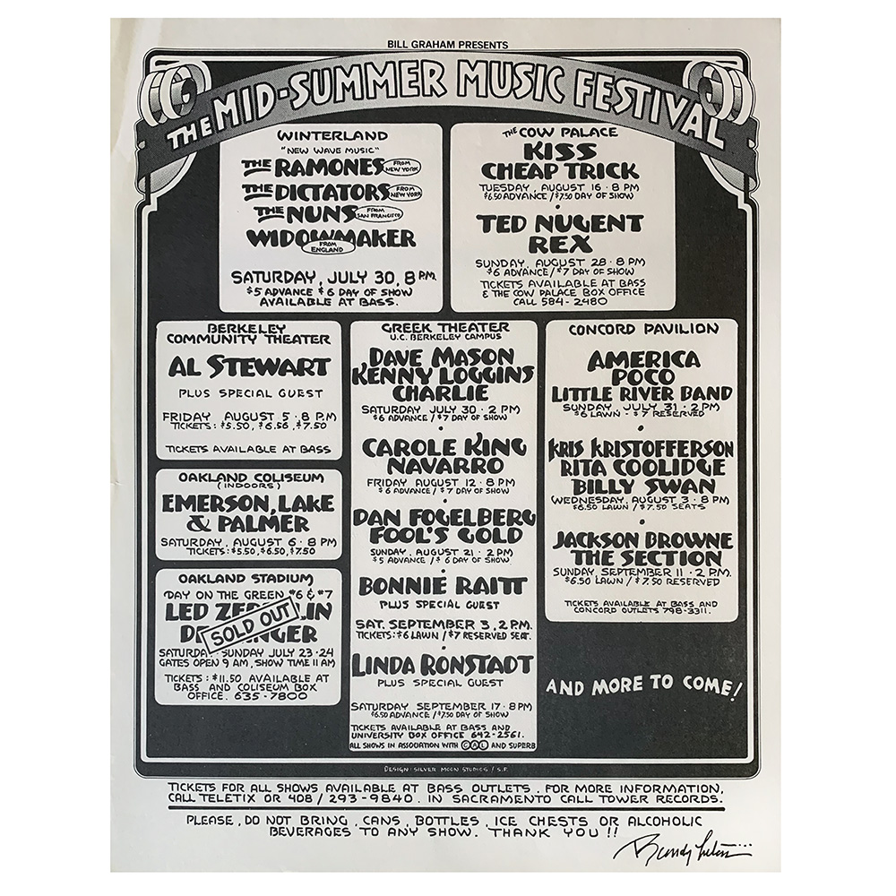 Concert Advertisement <br>1977.07.23 <br>Oakland, CA (Handbill)