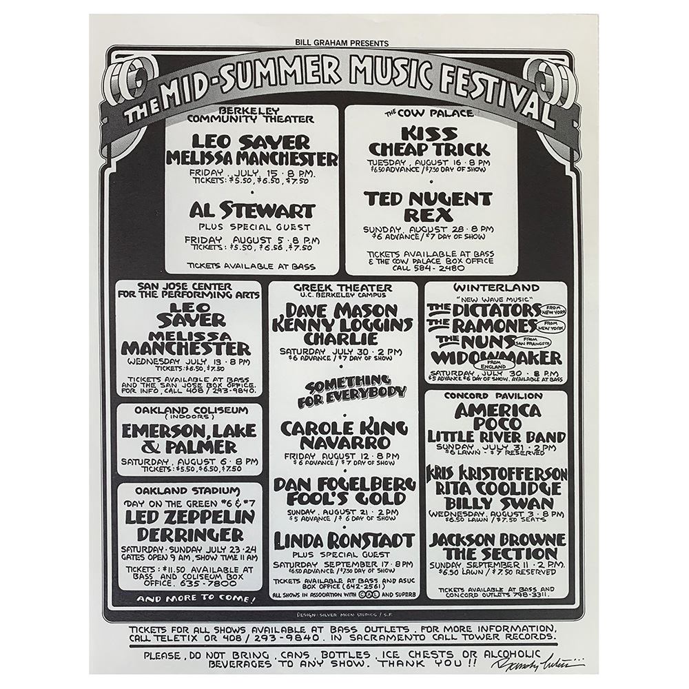 Concert Advertisement <br>1977.07.23 <br>Oakland, CA (Handbill)
