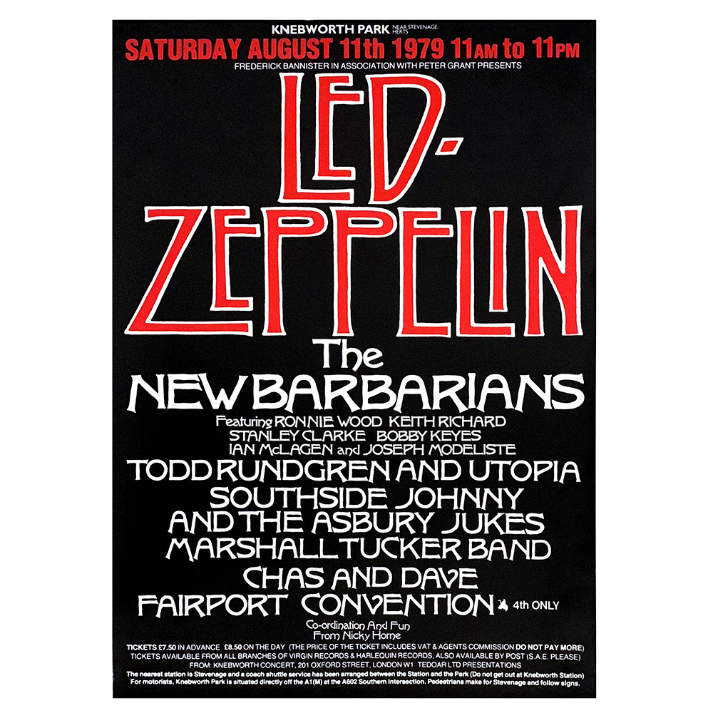 Concert Advertisement <br>1979.08.11 <br>Knebworth, UK (Poster)