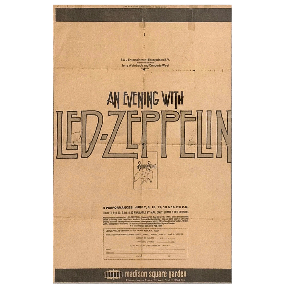 Concert Advertisement <br>1977.06 <br>New York, NY (Ad)