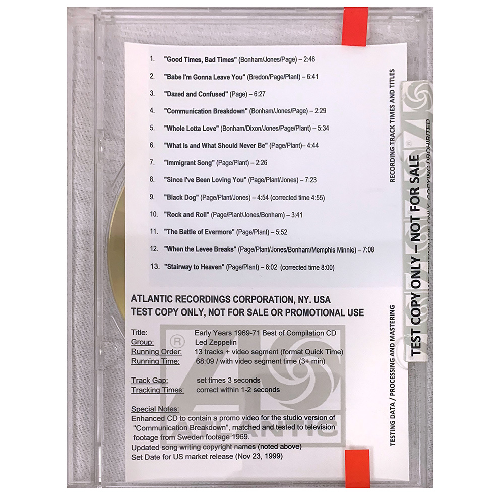 Early Days/Latter Days <br>CD, Test Copy (USA)