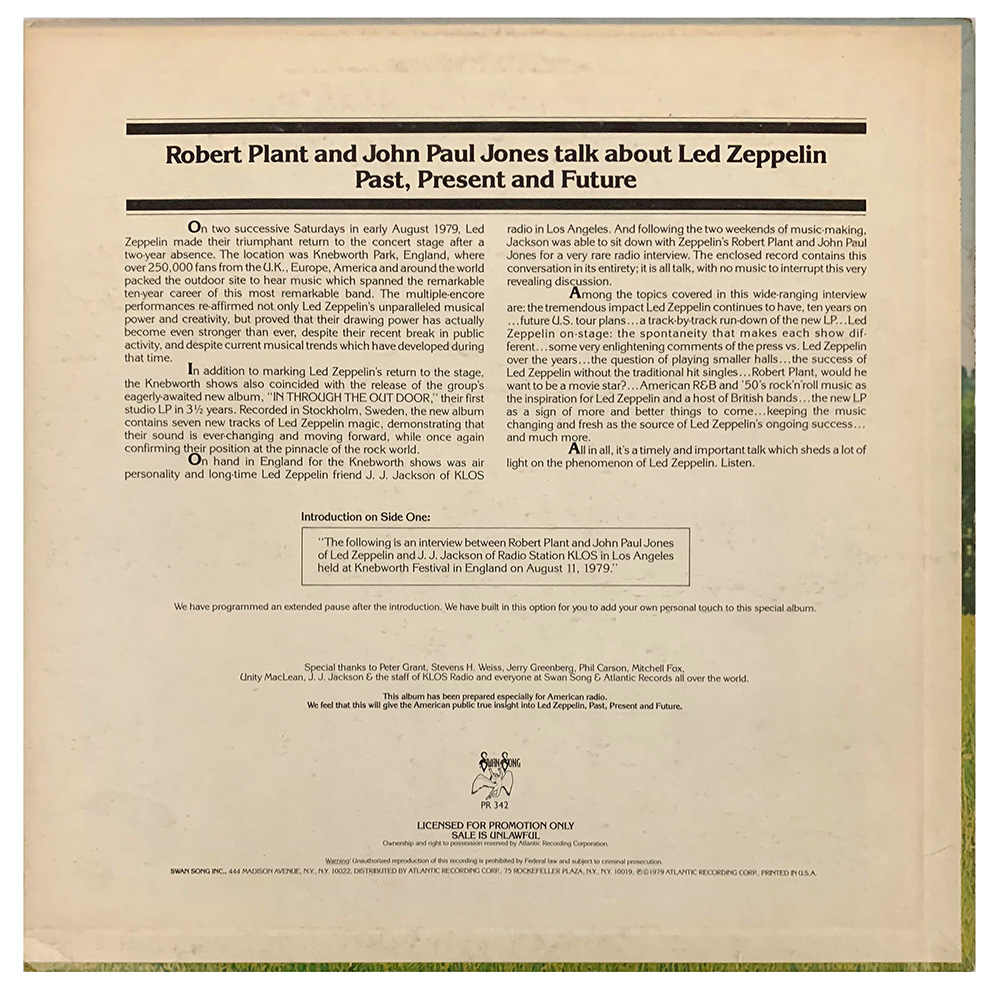LP <br>Past, Present and Future <br>USA (PR 342) Sleeve Only, Promo #2 - Image 2