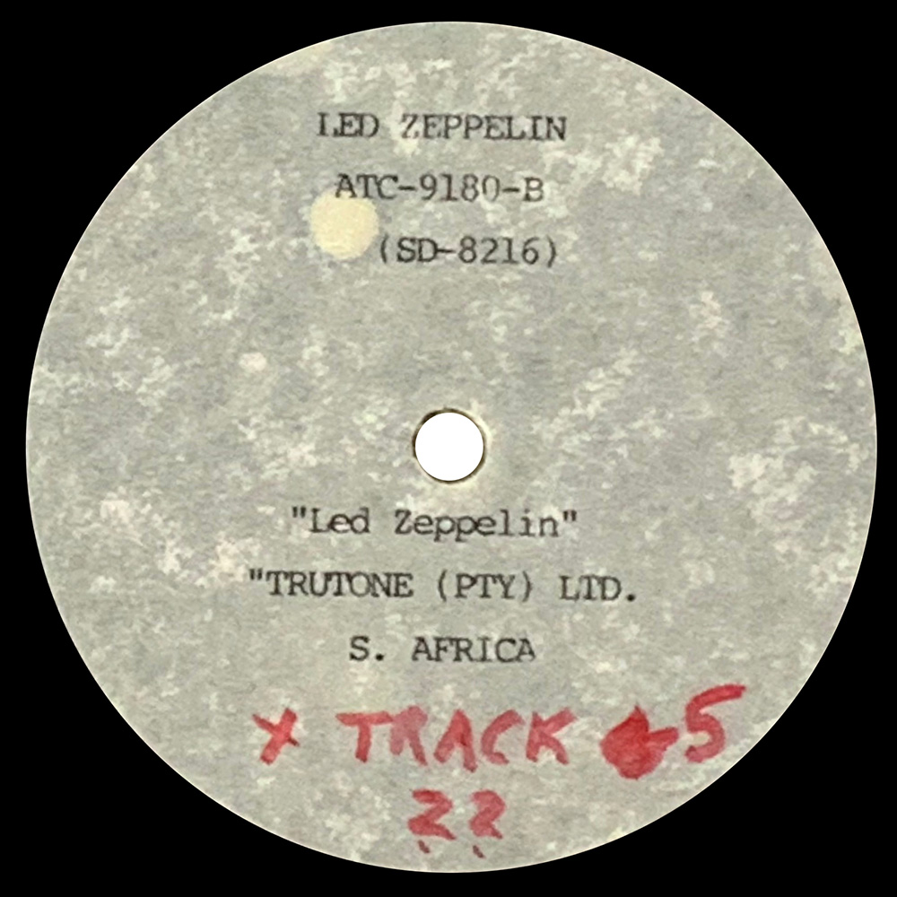 LP <br>Led Zeppelin <br>South Africa (ATC-9180) Acetate - Image 4