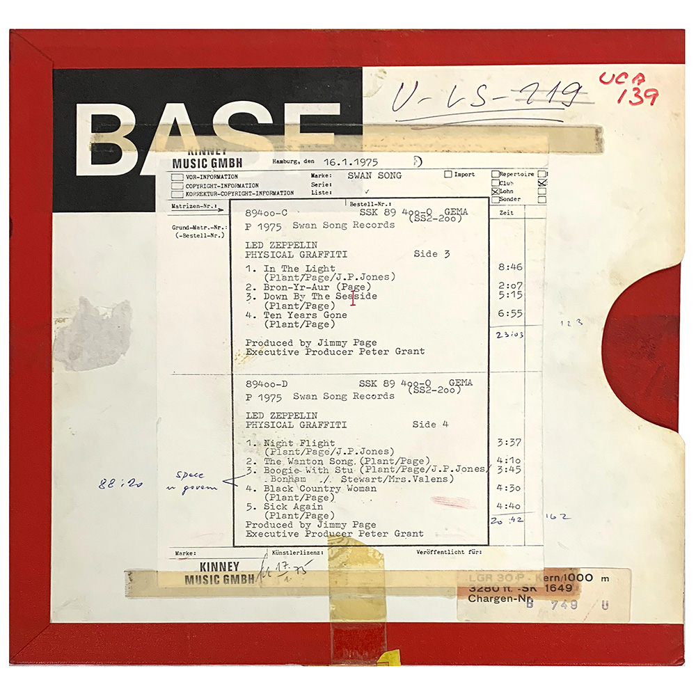 Reel-to-Reel <br>Physical Graffiti <br>Master Reel (Germany) - Image 2