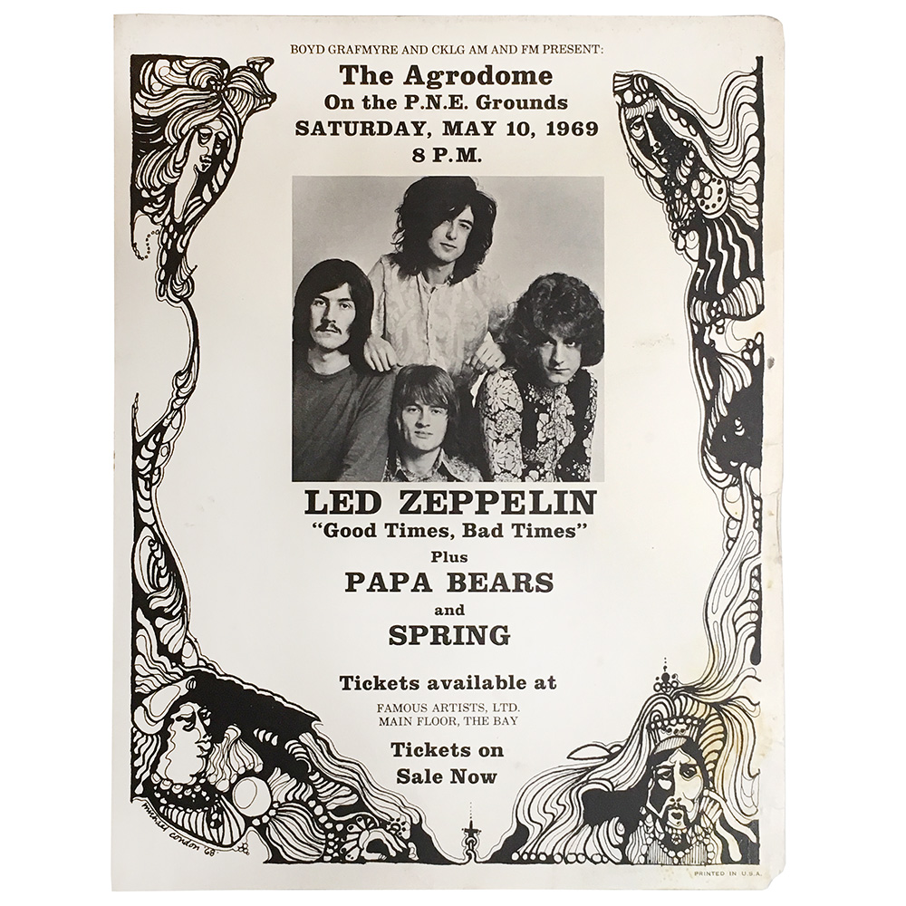 Concert Advertisement <br>1969.05.10 <br>Vancouver, CA (Handbill)