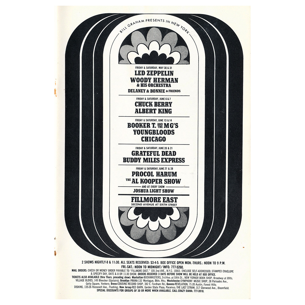 Concert Advertisement <br>1969.05.30 <br>New York, NY (Ad)