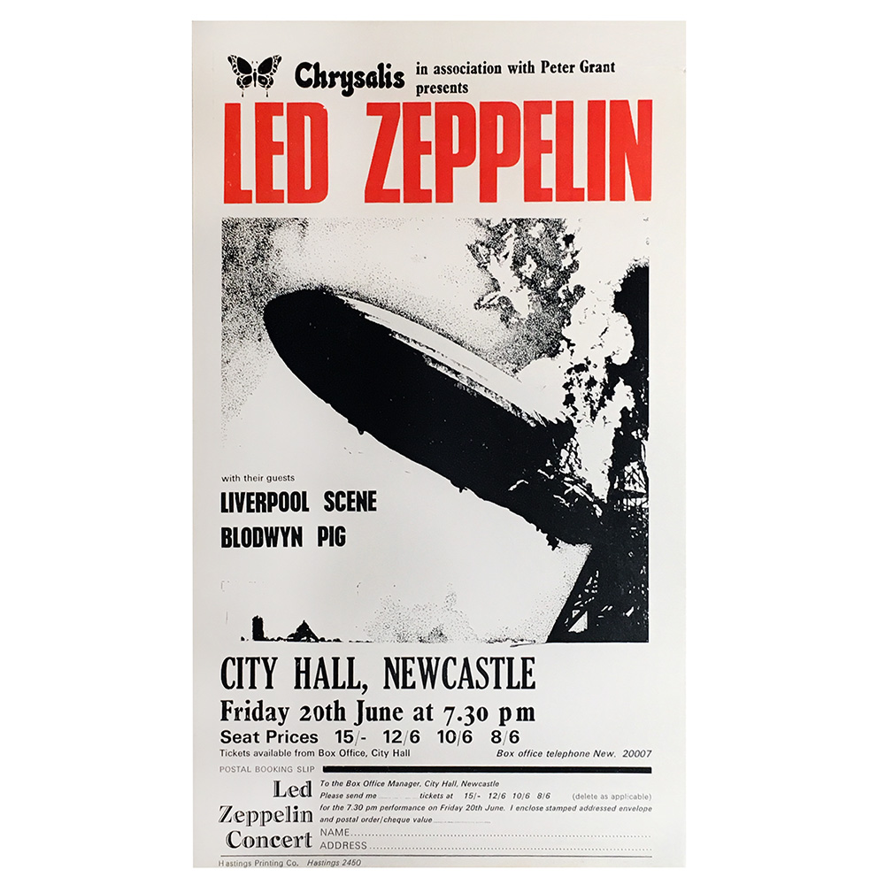 Concert Advertisement <br>1969.06.20 <br>Newcastle, UK (Handbill)