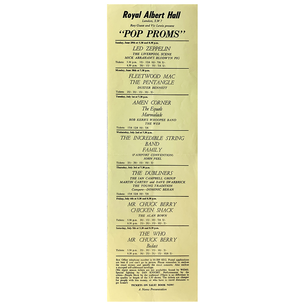 Concert Advertisement <br>1969.06.29 <br>London, UK (Handbill) #1