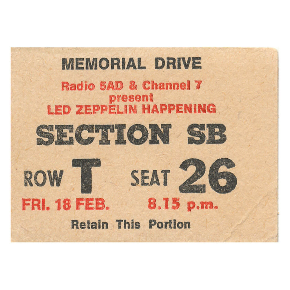 Concert Ticket <br>1972.02.19 <br>Adelaide, AU